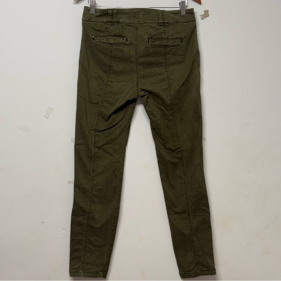 Anthropologie Pilcro Olive Green Zipper Ankle Skinny Moto Pants 8 - Picture 4 of 6